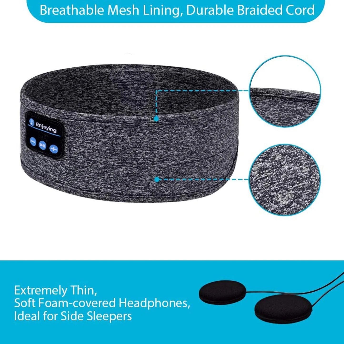 JXR True Wireless Bluetooth 5.2 On-Ear Headphone, Gray